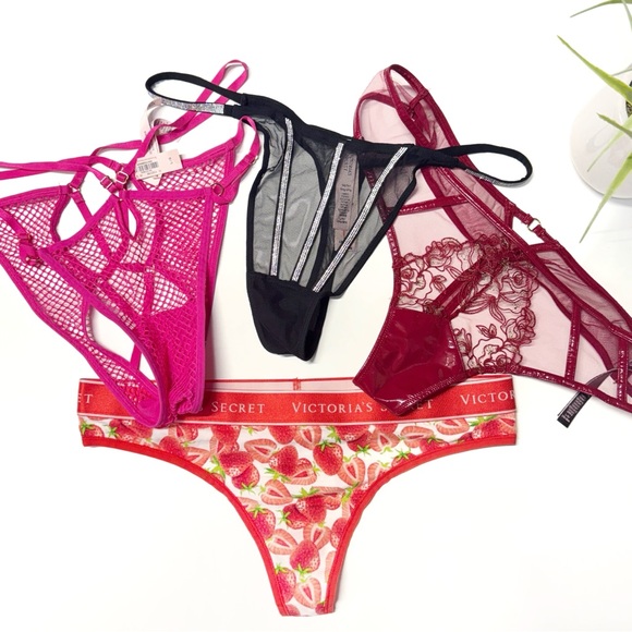 Victoria's Secret Intimates Set of 4 NEW WITH TAGS Large - Pink, Black, Red - Picture 1 of 16